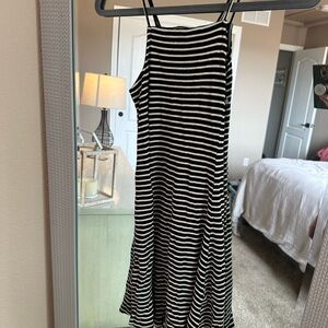 Black and White Striped Women's Dress